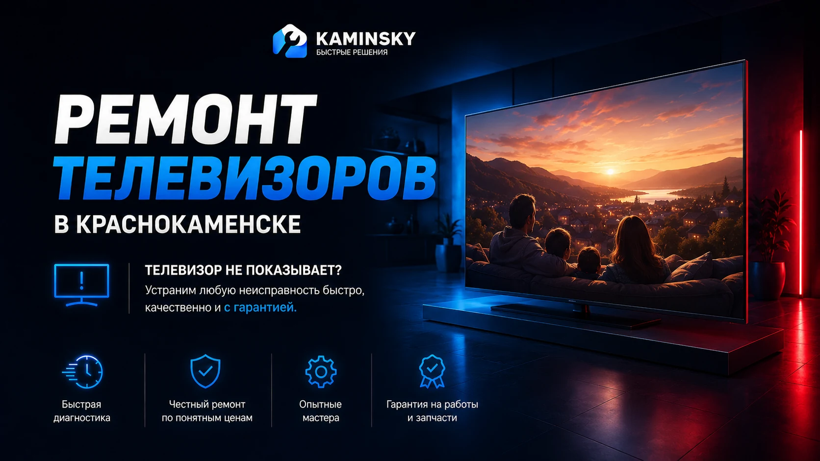 Ремонт телевизоров в Краснокаменске — выезд мастера на дом